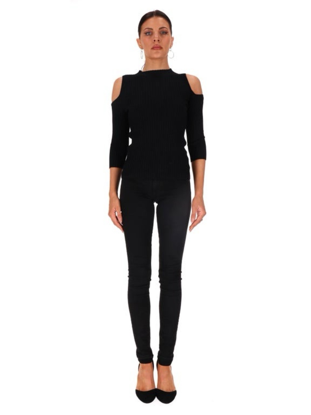 Maje Knitted Cold Shoulder Top, Size S - Picture 2 of 4